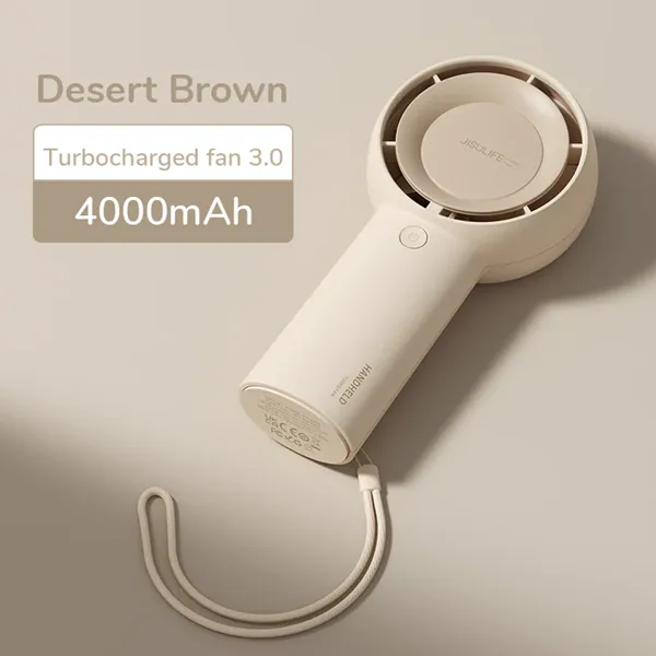 JISULIFE FA43 Handheld Turbo Fan 4000mAh-BROWN JISULIFE FA43 Handheld Turbo Fan 4000mAh