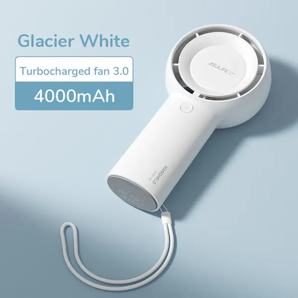JISULIFE FA43 Handheld Turbo Fan 4000mAh-White JISULIFE FA43 Handheld Turbo Fan 4000mAh