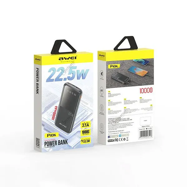 Awei P10K 10000mah 22.5W Fast Charging Power Bank